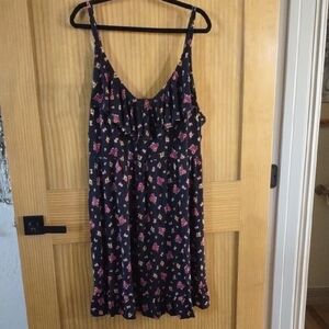 2X Torrid Black Floral Sundress Jersey Knit